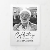 Viering van het leven 14-foto Zwart-wit begrafenis Drieluik Programma (Cover)