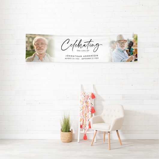 Viering van het leven 2-foto begrafenis of gedenkt spandoek (Insitu)