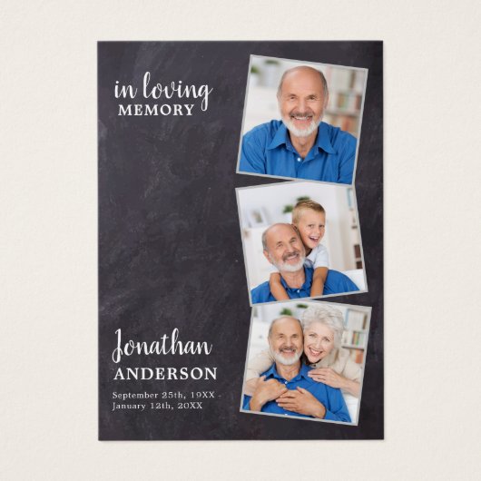 Viering van het leven 3 Foto Begrafenisgebed Kaart (Voorkant)