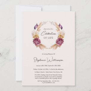 Viering van het leven 4 Foto Herfst Bloemen Begraf Kaart