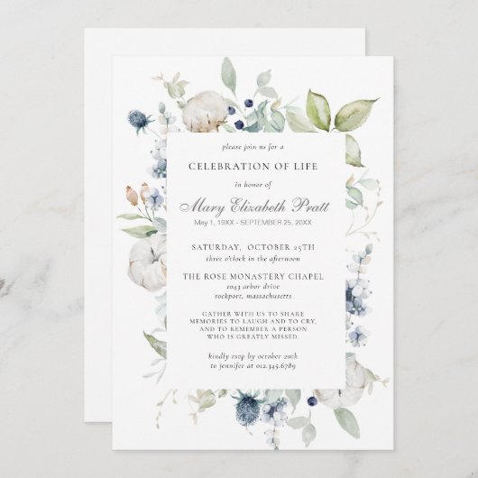 Viering van het leven als begrafenis van de blauwe kaart (Voorkant / Achterkant)