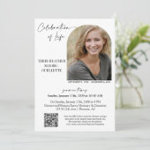 Viering van het leven begrafenis dienst foto kaart (Staand voorkant)