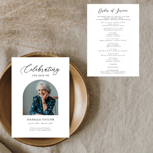 Viering van het leven begrafenis Orde van de Diens Programma