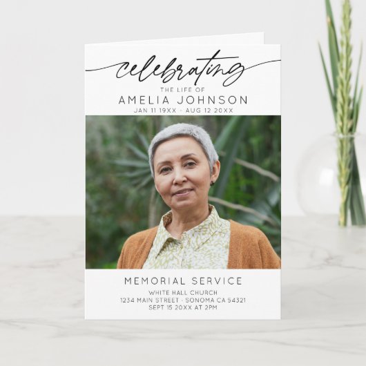 Viering van het leven begrafenis orde van dienst programma (Voorkant)