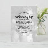 Viering van het leven | Black Funeral Memorial Kaart (Staand voorkant)