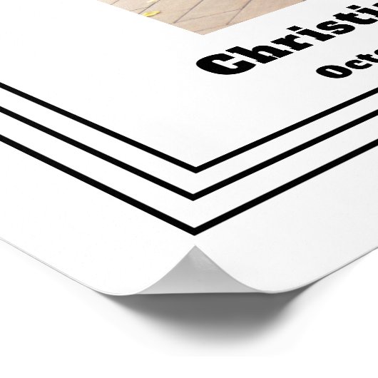 Viering van het leven Black Photo begrafenis Poster (Hoek)