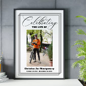 Viering van het leven Black Photo begrafenis Poster