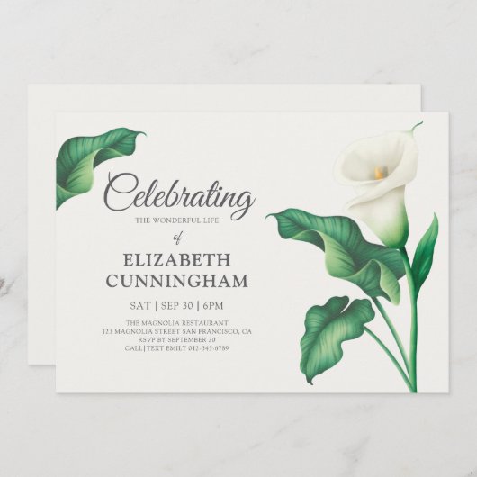 Viering van het leven Bloemen Botanicals Kaart (Voorkant / Achterkant)