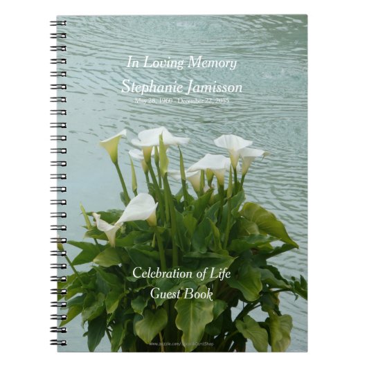 Viering van het Leven-boek Calla Lilies Floral Notitieboek (Voorkant)