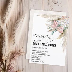 Viering van het Leven Boho Bloemrijke Pampas Gras Kaart
