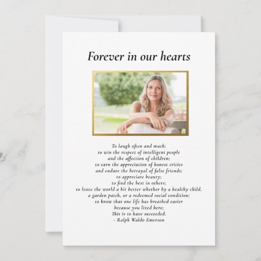 Viering van het leven, Botanisch Kruis, Begrafenis Kaart (Achterkant)