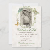 Viering van het leven Butterfly Wreath Greenery Kaart (Voorkant)