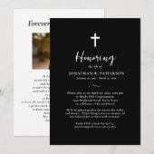 Viering van het leven, Eenvoudig kruis, Begrafenis Kaart (Voorkant / Achterkant)