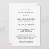 Viering van het leven Elegant Black White Funeral Kaart (Voorkant / Achterkant)