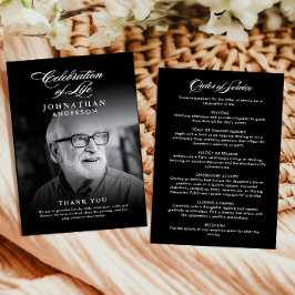Viering van het Leven Elegant Schrift Foto Uitvaar Programma