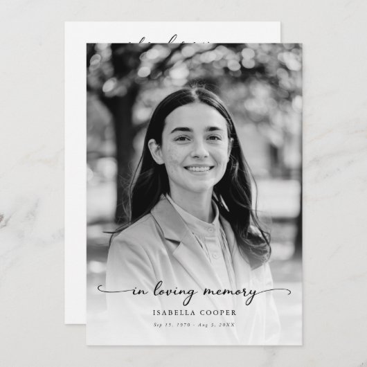 Viering van het leven Elegante foto Memorial Funer Programma (Voorkant / Achterkant)