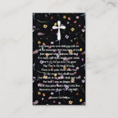 Viering van het leven Foto Bladwijzer Gebed Kaart Visitekaartje (Achterkant)