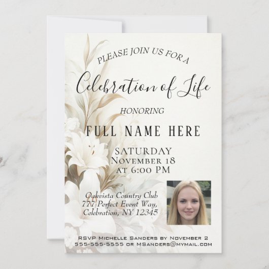 Viering van het leven - Foto & Bloemen Kaart (Voorkant)