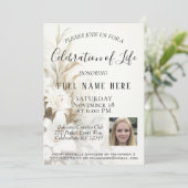 Viering van het leven - Foto & Bloemen Kaart (Staand voorkant)