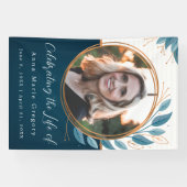 Viering van het Leven Foto Bronzen Memorial Begraf Spandoek (Horizontaal)