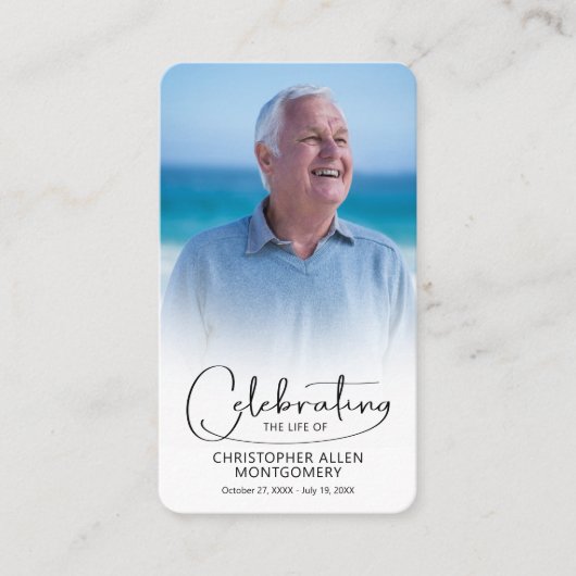 Viering van het leven Foto Gebed Kaart Visitekaartje (Voorkant)