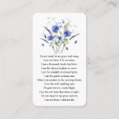 Viering van het leven Foto Gebed Kaart Visitekaartje (Achterkant)