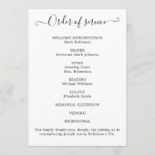 Viering van het Leven Foto Orde van de Dienst Programma (Achterkant)