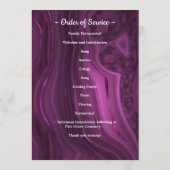 Viering van het leven Foto Paarse marmer Funeral Programma (Achterkant)