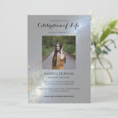 Viering van het leven | Foto van Funeral Night Sky Kaart (Staand voorkant)