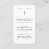 Viering van het leven Funeral Memorial Prayer Kaar Visitekaartje (Achterkant)