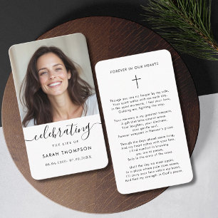 Viering van het leven Funeral Memorial Prayer Kaar Visitekaartje