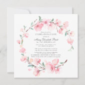 Viering van het leven Funeral Pink Cherry Blossom Kaart (Voorkant)