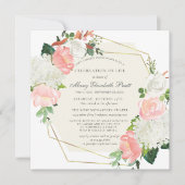 Viering van het leven Funeral Pink White Rose Flor Kaart (Voorkant)