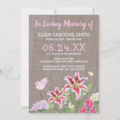 Viering van het leven | Funeral Rustic Floral Kaart (Voorkant)