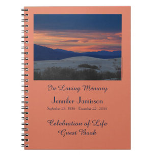 Viering van het Leven-gastboek, Sunset Dunes Pink Notitieboek