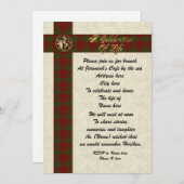 Viering van het leven gedenkuitnodiging voor man kaart (Voorkant / Achterkant)