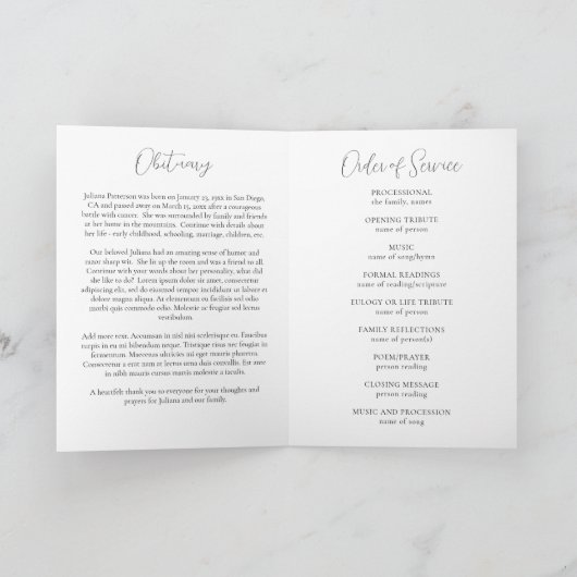 Viering van het leven geschilderd Bloemen begrafen Programma (Binnen)