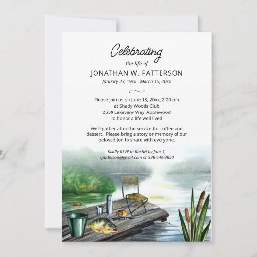 Viering van het leven, Gevist Vissersbegrafenis Kaart (Voorkant)