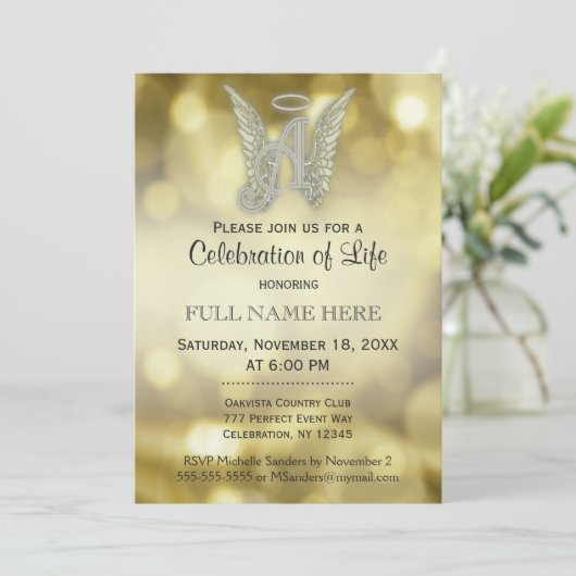 Viering van het leven - Gold Bokeh Kaart (Staand voorkant)