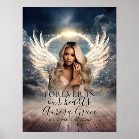 Viering van het leven hemels gedenkteken welkom te poster (Voorkant)