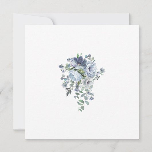 Viering van het leven in de mosterdblauw en witte  kaart (Achterkant)