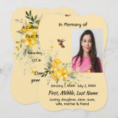 Viering van het leven kolibrie gele rozen kaart (Voorkant / Achterkant)