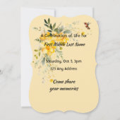 Viering van het leven kolibrie gele rozen kaart (Achterkant)