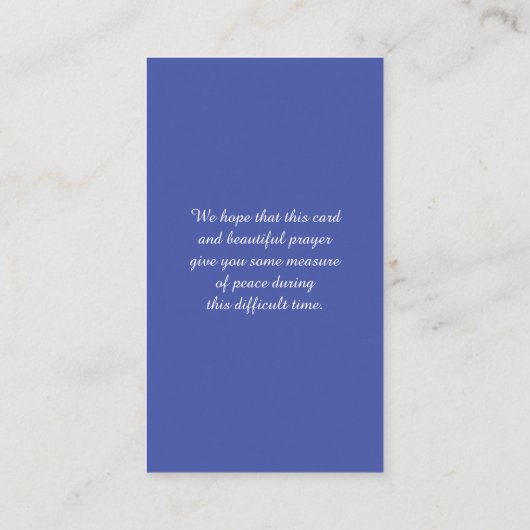 Viering van het Leven Landschapsgedenkteken Kaart Visitekaartje (Achterkant)