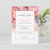 Viering van het leven Memorial Bright Floral Kaart (Staand voorkant)