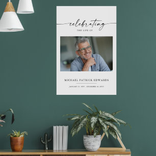 Viering van het leven   Memorial Funeral Photo Poster