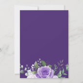 Viering van het leven Memorial Paarse Bloemen Kaart (Achterkant)