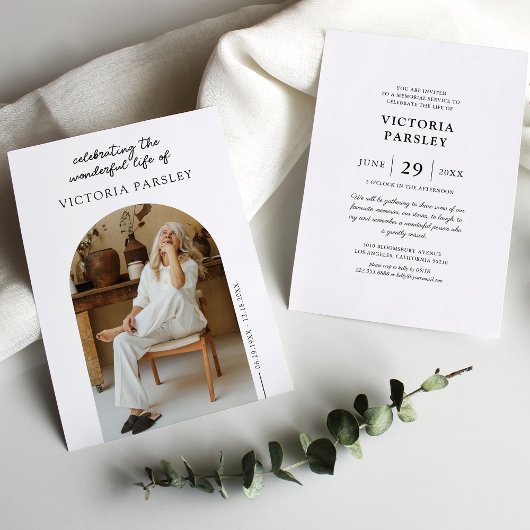 Viering van het leven Memorial Photo Arch Kaart