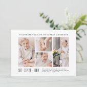 Viering van het Leven Modern Eenvoudig 4 Fotocolla Kaart (Staand voorkant)