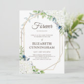 Viering van het leven Modern Floral Geometric Wood Kaart (Staand voorkant)